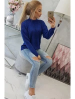 Poloviční rolák s kosočtvercovým vzorem chrpově modrý