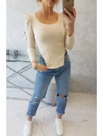 Halenka s buffovými rukávy světle béžová Halenka s buffovými rukávy světle béžová