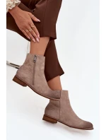 Dámské boty Vinceza – béžové, na plochém podpatku