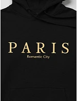 Pánská mikina s kapucí a potiskem PARIS, černá, FashionStreet NX5147BX Pánská mikina s kapucí a potiskem PARIS, černá, FashionStreet NX5147BX