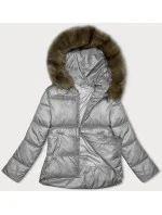 Šedá dámská bunda se střihem bubliny S'west (B8190-9)