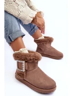 Ocieplené sněhule s klíčem tmavě hnědé Dulca