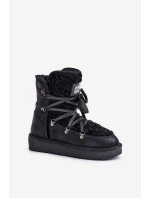 Voděodolné sněhové boty na platformě veganské D.Franklin DFSH370004 černé