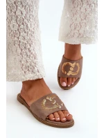 Dámské Ploché Žabky S Cekulemi S.Barski KV27-052 Hnědé