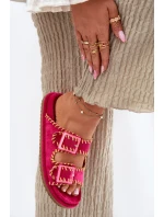 Dámské Pantofle S Přezkami A Dekorativním Obšitím Fuchsie Visley Dámské Pantofle S Přezkami A Dekorativním Obšitím Fuchsie Visley