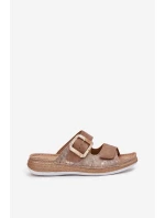 Dámské Pantofle S Přezkou A Suchým Zipperem Hnědé INBLU MK000013 Dámské Pantofle S Přezkou A Suchým Zipperem Hnědé INBLU MK000013