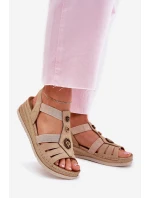 Dámské Sandály Na Klínu S Ozdobami Béžové Inblu RV000015 Dámské Sandály Na Klínu S Ozdobami Béžové Inblu RV000015