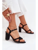 Dámské sandály na podpatku černé Mavira