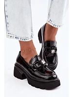 Lakované kožené polobotky s ozdobou Artiker 55C1069 Černé Lakované kožené polobotky s ozdobou Artiker 55C1069 Černé