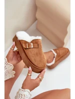 Dámské Pantofle Na Silné Podešvi S Kožešinou A Přezkou Camel Linneola