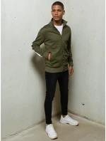Pánská rozepínací zelená mikina FashionStreet BX5561