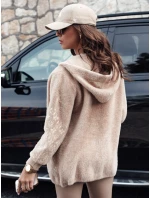 WINONA dámská bunda s kapucí z alpaky tmavě béžová FashionStreet NY0680