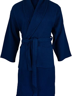The One Towelling Waffle Bathrobe Vaflový župan 48.1044 navy