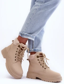 Dámské kožené trapery světle béžové Jette