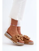 Dámské žabky na platformě s mašlí Camel Aflia