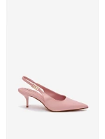 Dámské sandály z umělé kůže na podpatku Růžové Jelissey