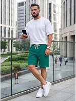 Pánské zelené teplákové kraťasy FashionStreet SX2635