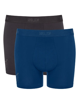 Pánské boxerky SLG Base Short C2P - BLACK - tm.šedá-tyrkys M014 - SLOGGI