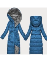 Světle modro-šedá oboustranná zimní bunda s páskem Minority (M2-6519-30+61)