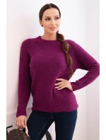 Dámský svetr z baby alpaky s dlouhým rukávem tmavě fialový