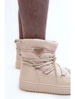Dámské sněhule na platformě s vázáním béžové Fleure