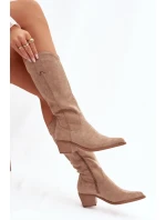 Kozačky Kovbojky Dámské Khaki Jazelle Kozačky Kovbojky Dámské Khaki Jazelle