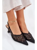 Lodičky se špičatou špičkou a otevřenou patou Umirana – černé