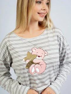 Dámské pyžamo dlouhé Méďa s hvězdou