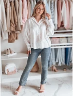 Dámská košile oversize SATINIA bílá FashionStreet DY0449 Dámská košile oversize SATINIA bílá FashionStreet DY0449