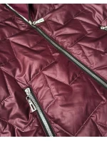 Cienka kurtka z kapturem plus size Goodlookin bordowa (B8576-27)