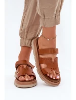 Dámské Pantofle Z Přírodní Kůže Na Platformě Hnědé Zazoo 40440 Dámské Pantofle Z Přírodní Kůže Na Platformě Hnědé Zazoo 40440