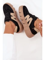 Dámské semišové sneakersy na platformě Vinceza 79561 černé