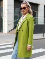 Dámský oversize kabát LINNORE dlouhý limetkově zelený FashionStreet NY0702