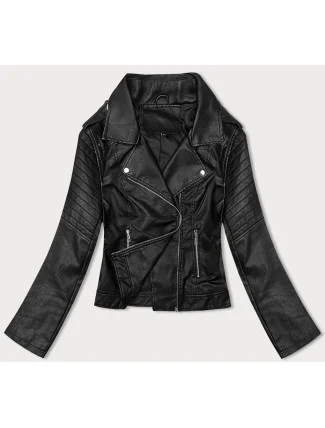 Černá dámská bunda ramoneska s límcem (11Z8097) Černá dámská bunda ramoneska s límcem (11Z8097)