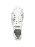 Rieker W RKR642 bílá kožená prolamovaná obuv