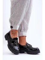 Dámské kožené polobotky s ozdobou Černá Rosefalls