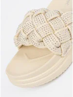 Trendy dámské Jasnobeżowy  nazouváky platforma