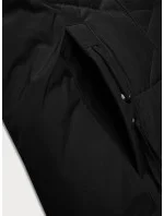 Černá dámská zimní bunda se stahovacími lemy LHD (LHD-24580)