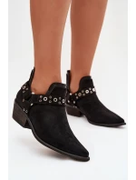 Dámské kotníkové boty s výřezy a pásky Černé Vannessae