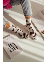 Dámské ponožky s cákanci – hnědé