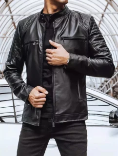 Pánská kožená bunda černá FashionStreet TX4228