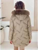 Dámská zimní bunda LOVEINSIDE prošívaná s kožešinou camel FashionStreet TY5051 Dámská zimní bunda LOVEINSIDE prošívaná s kožešinou camel FashionStreet TY5051