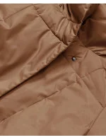 Tmavě béžový dámský zimní kabát s páskem (2M-061) Tmavě béžový dámský zimní kabát s páskem (2M-061)