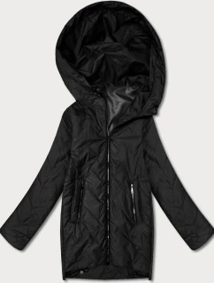 Lekka kurtka damska pikowana z kapturem Goodlookin czarna (B8588-1)