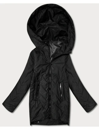Lekka kurtka damska pikowana z kapturem Goodlookin czarna (B8588-1)