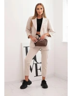 Dámská souprava Punto elegantní sako a kalhoty béžový