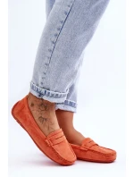 Dámské semišové mokasíny pomerančové Lenvie