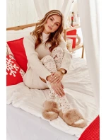 Dámské kožešinové pantofle Bežové Biella