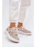 Dámské Sportovní Boty S Síťovinou A Hroty Béžové Ogalda