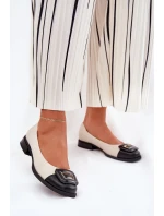 Kožené Baleríny S Dekorací D&A MK51-059 Béžové Kožené Baleríny S Dekorací D&A MK51-059 Béžové